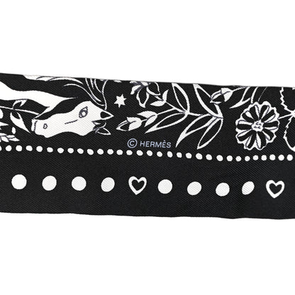 Hermes Silk Entre Ciel Et Mer Twilly Black White 3 of 5