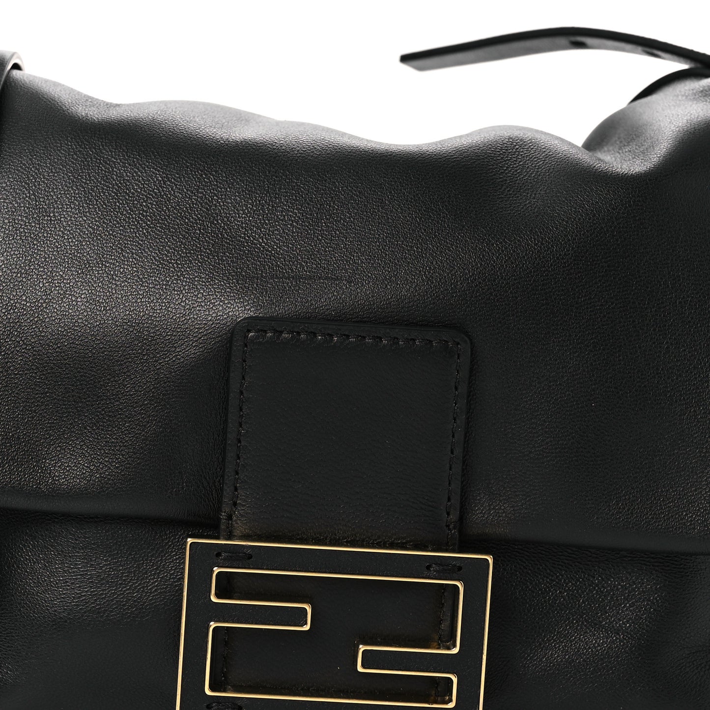 Shiny Nappa Small Mamma Baguette Black
