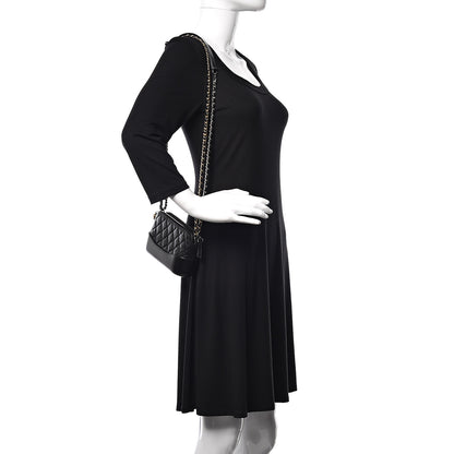 Chanel Aged Calfskin Quilted Small Gabrielle Clutch With Chain Black 3 of 14