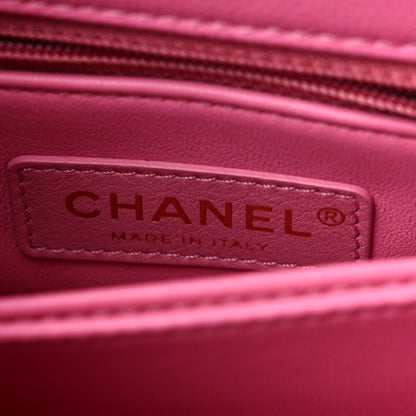 Chanel Caviar Quilted Lizard Embossed Extra Mini Coco Handle Flap Pink 6 of 10