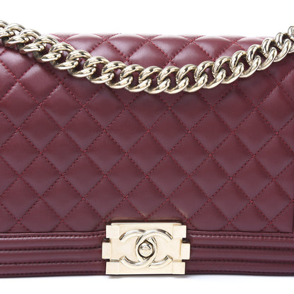 Chanel Lambskin Quilted Medium Boy Flap Burgundy 9 of 10