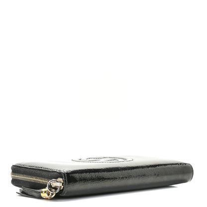 Gucci Patent Calfskin Soho Zip Around Wallet Black 4 of 6
