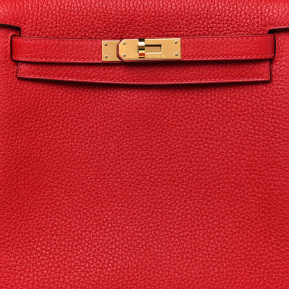Hermes Taurillon Clemence Kelly Ado Backpack Rouge Casaque 8 of 10