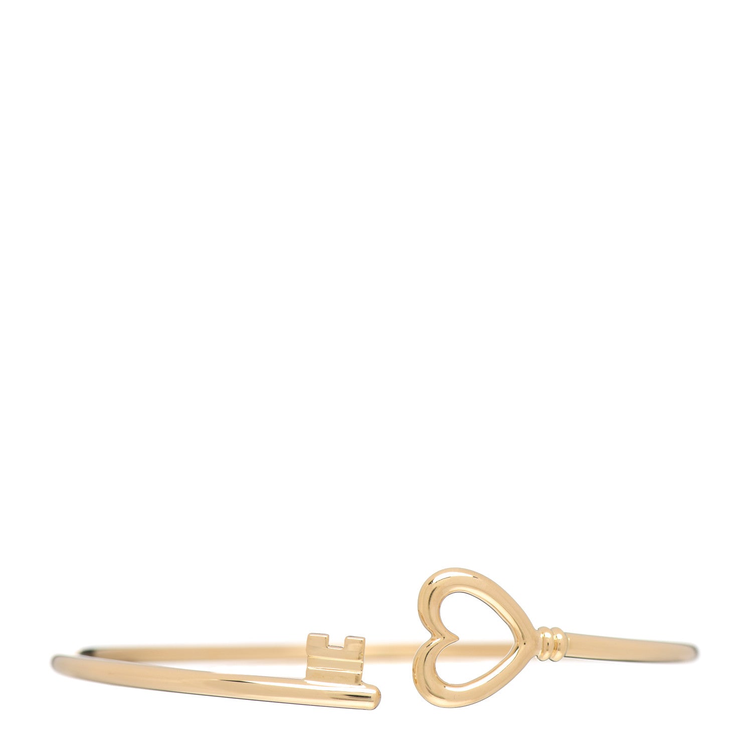 Tiffany 18K Yellow Gold Wire Heart Key Bracelet 1 of 5
