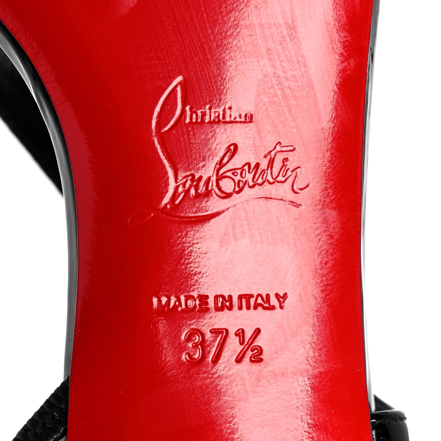 Christian Louboutin Patent Brandina 85 Slingback Pumps 37.5 Black 6 of 7