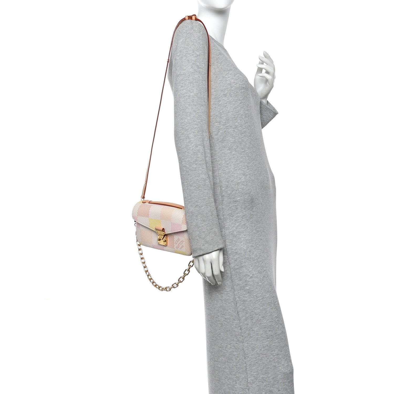Louis Vuitton Damier Giant Pochette Metis East West Peach 2 of 10