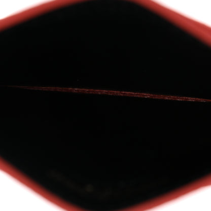 Saint Laurent Grain De Poudre Matelasse Chevron Monogram Credit Card Case Deep Mandarin 5 of 7