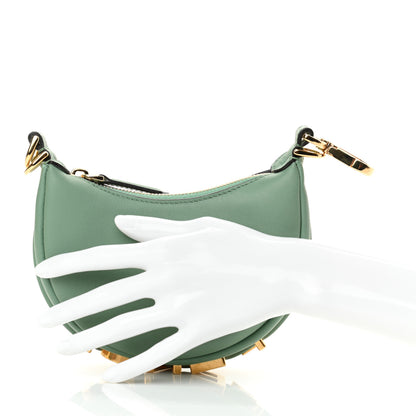Fendi Vitello Grace New Matte Nano Fendigraphy Hobo Charm Menta 2 of 11