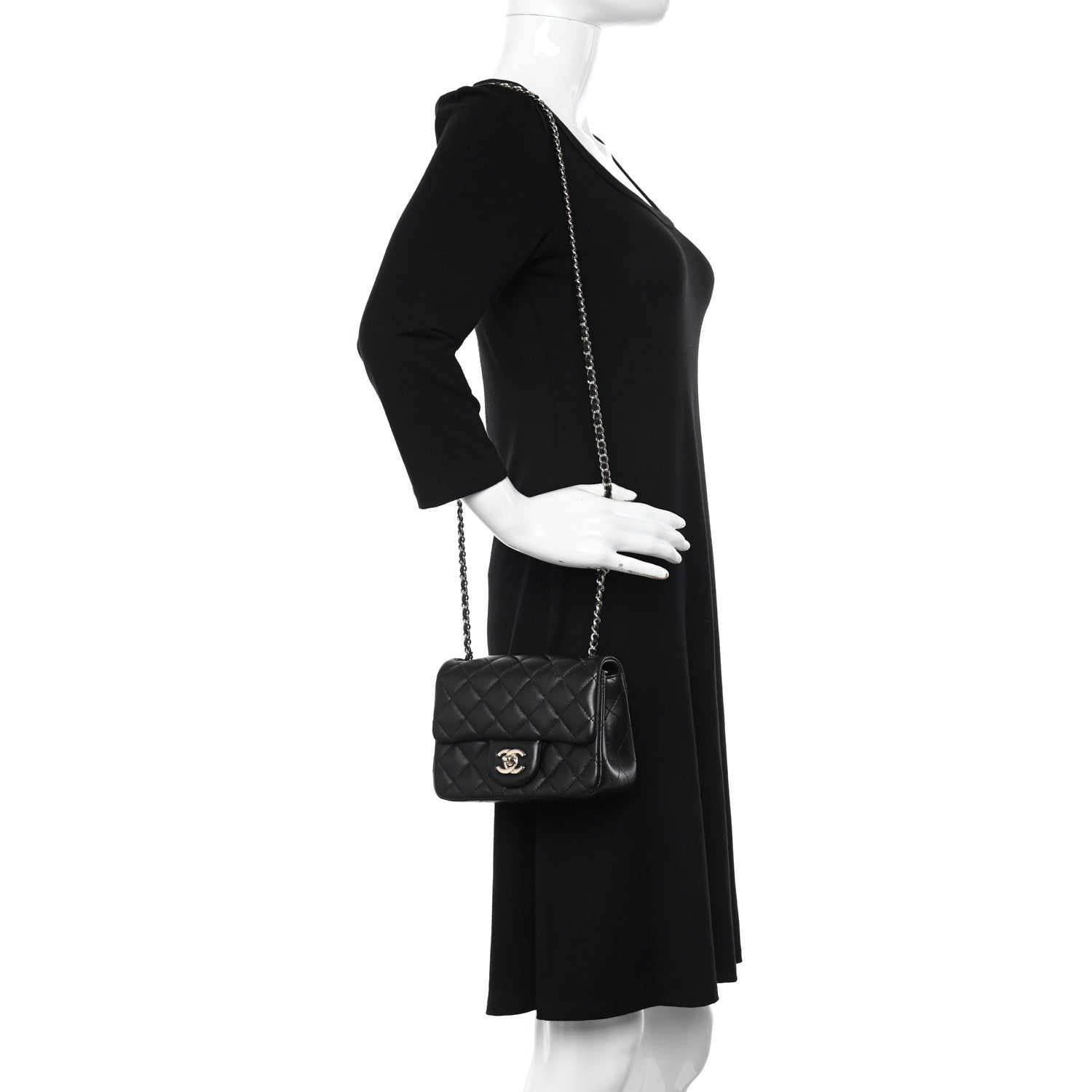 Chanel Lambskin Quilted Enamel Mini Pearl Crush Flap Black 2 of 10