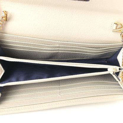 Gucci Textured Calfskin Web Ophidia Wallet On Chain Mystic White 5 of 10