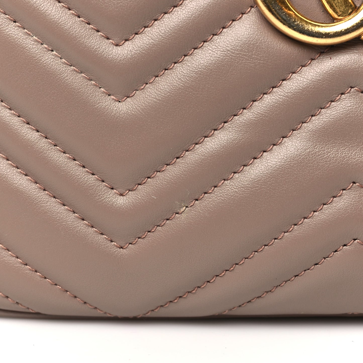 Calfskin Matelasse Small GG Marmont Chain Shoulder Bag Taupe