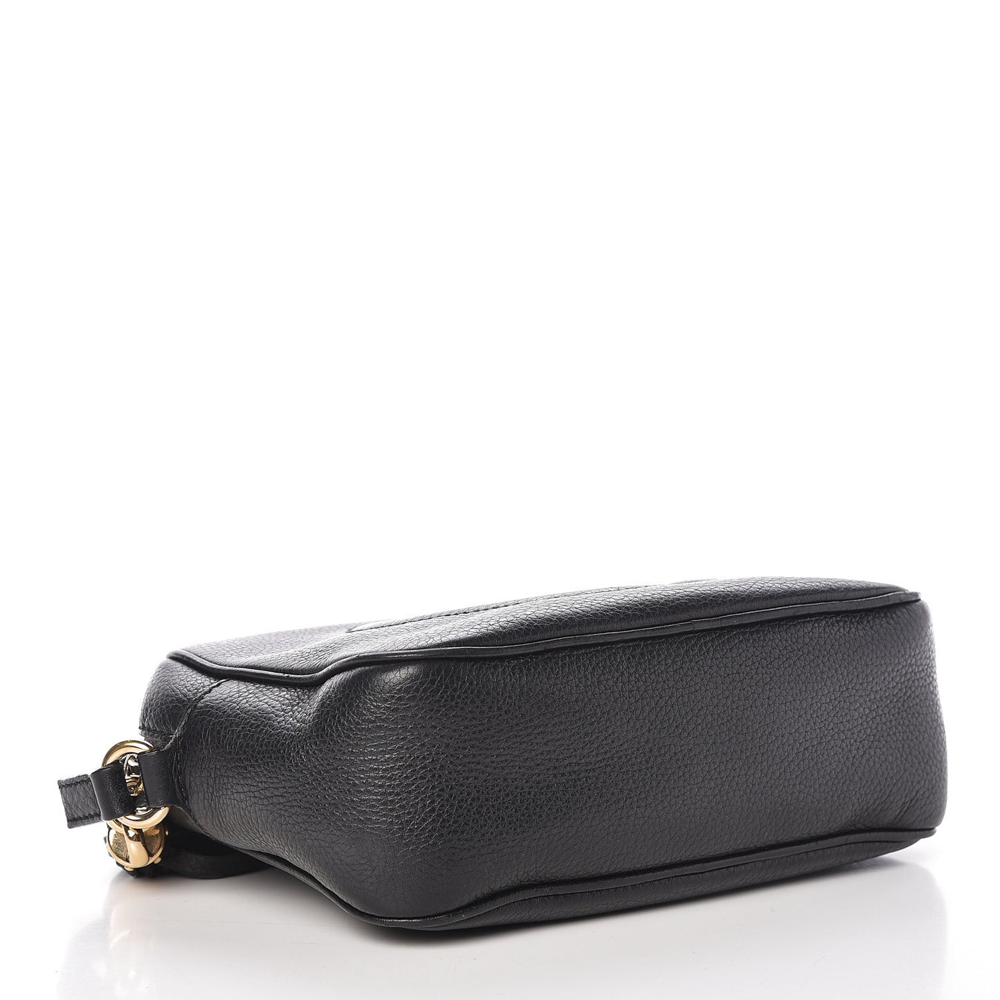Pebbled Calfskin Small Soho Disco Bag Black