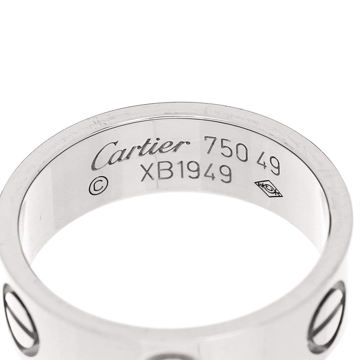 18K White Gold 5.5mm LOVE Ring 49 4.75