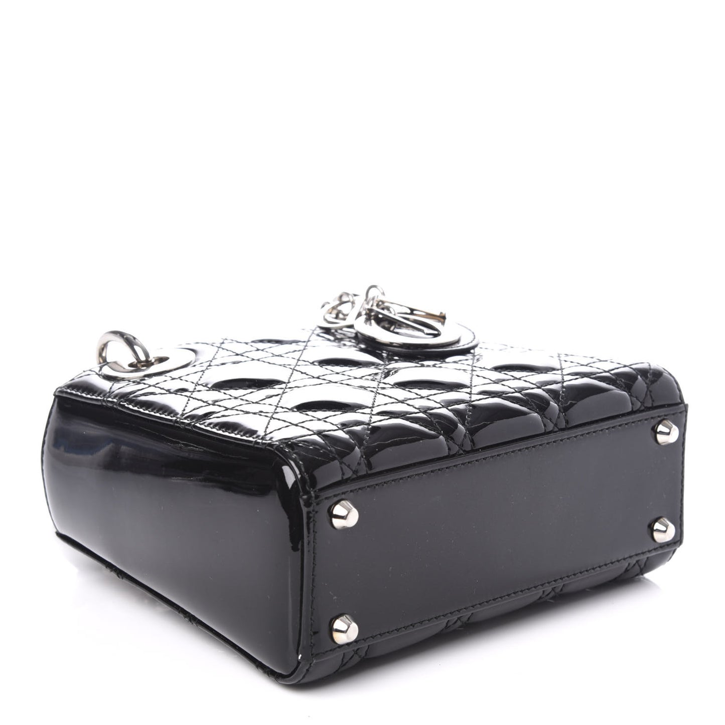 Patent Cannage Mini Lady Dior Black