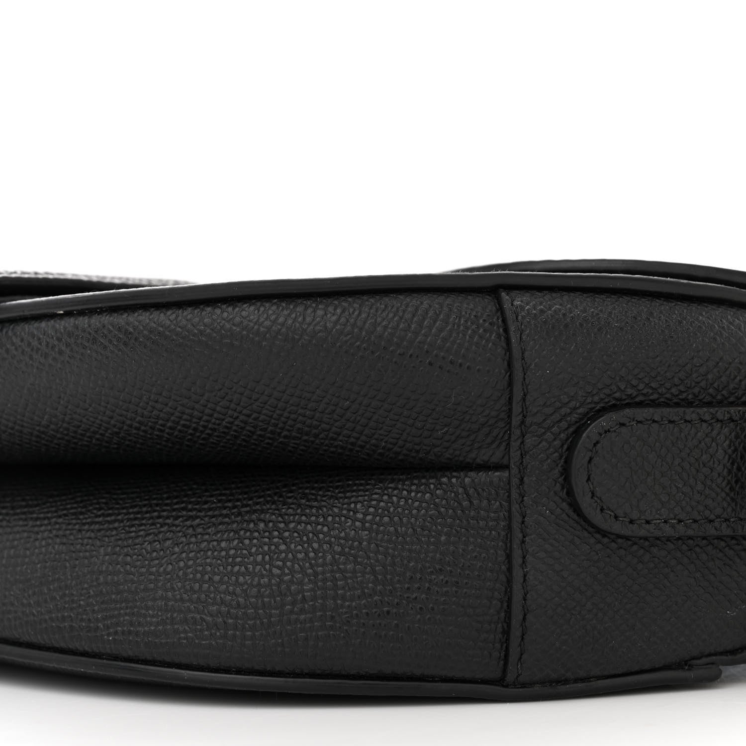 Christian Dior CHRISTIAN DIOR Grained Calfskin Saddle Bag With Strap Black 10 of 18