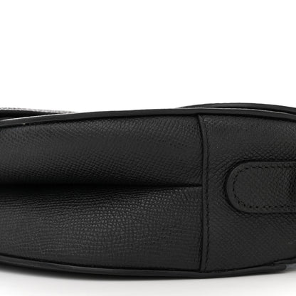 Christian Dior CHRISTIAN DIOR Grained Calfskin Saddle Bag With Strap Black 10 of 18