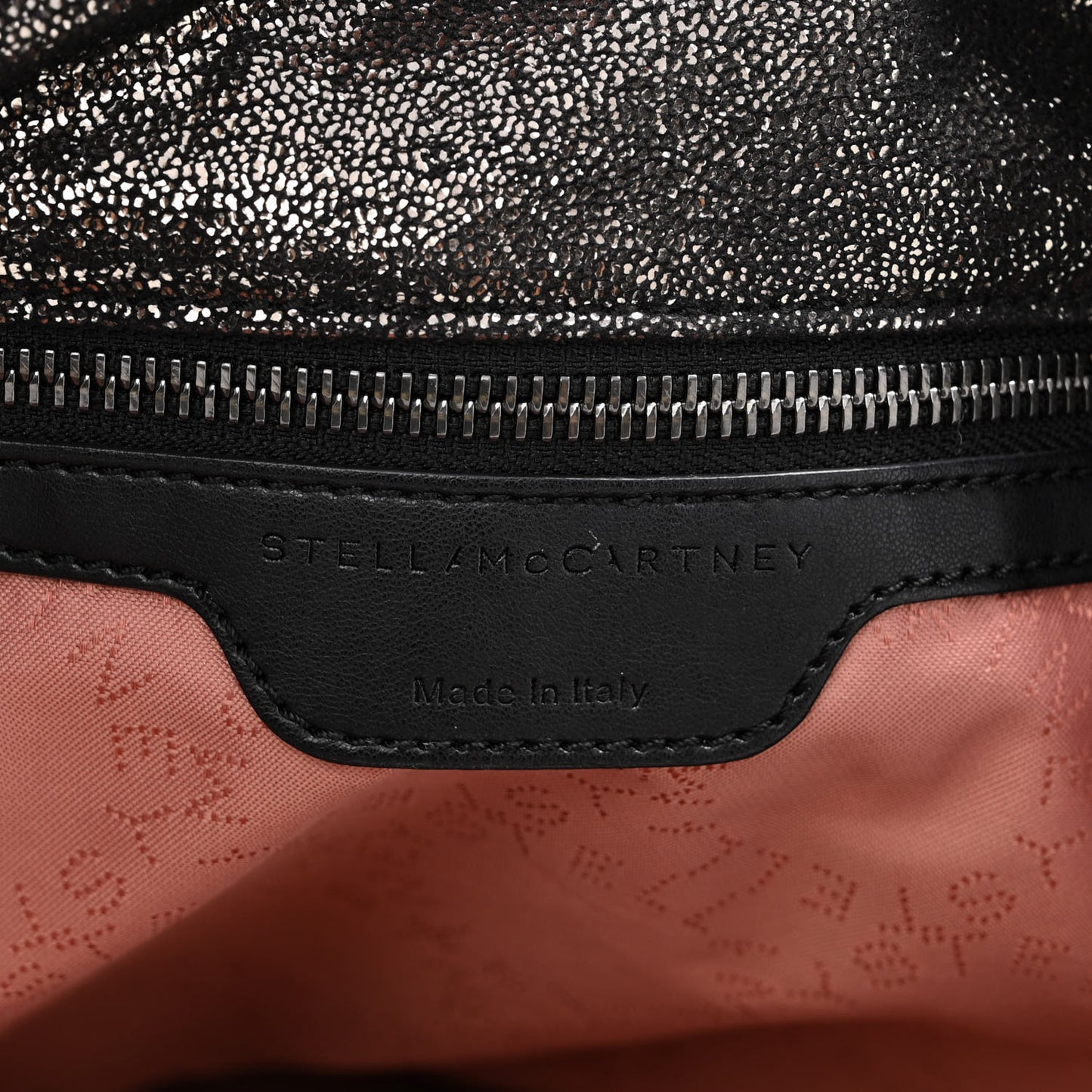 Metallic Shaggy Deer Quilted Small Falabella Tote Black