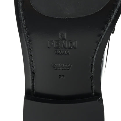 Fendi Vitello Logo Loafers 35 Black 7 of 9