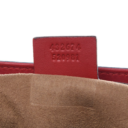 Gucci GG Supreme Monogram Calfskin Medium Padlock Top Handle Bag Beige Hibiscus Red New Rosette 7 of 22