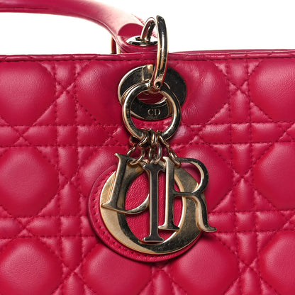 Christian Dior Lambskin Cannage Large Lady Dior Fuchsia 8 of 15