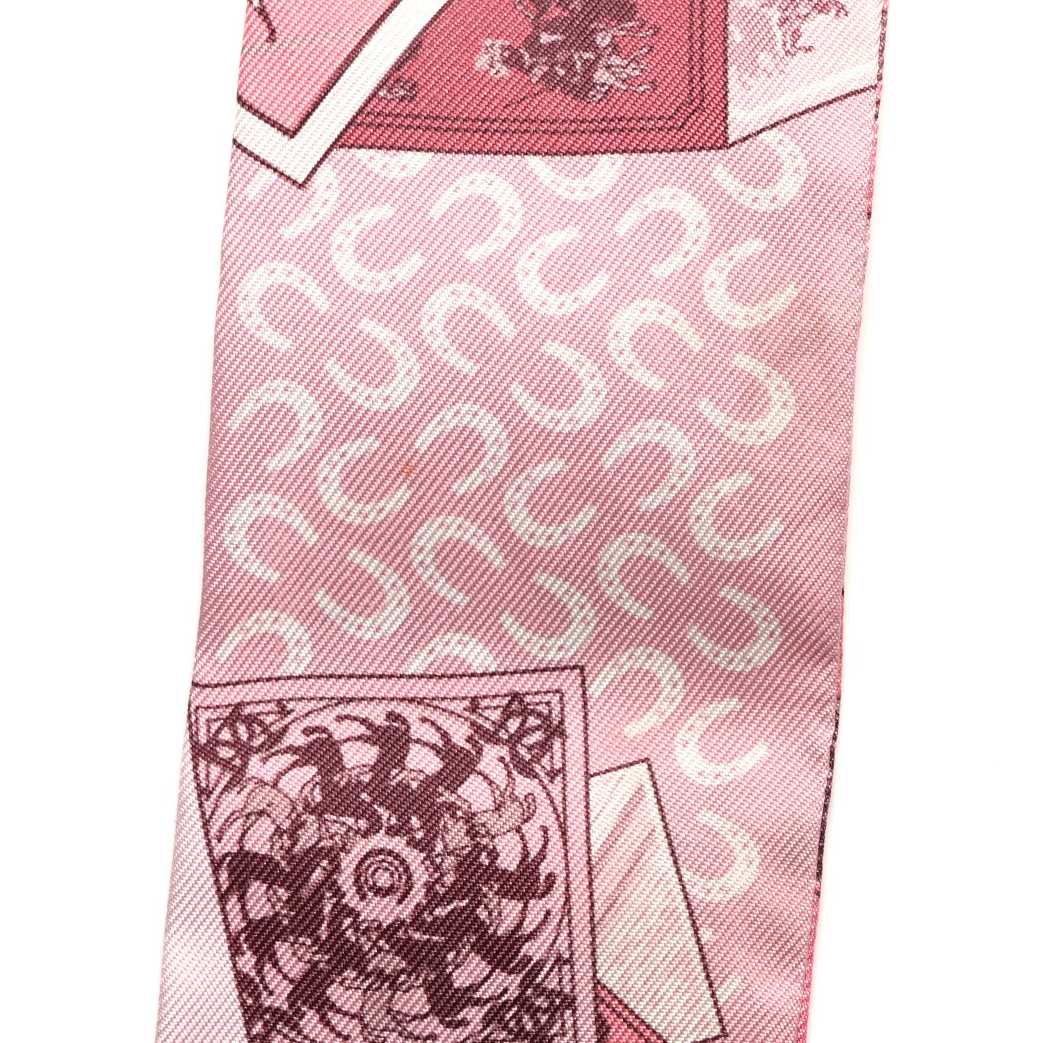 Hermes Silk Cheval Phoenix Twilly Grenadine Rose Gris 3 of 5