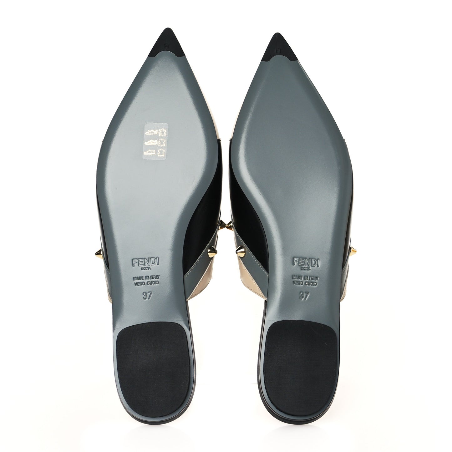 Vitello Sabot Monster Face Mules 37 Camelia