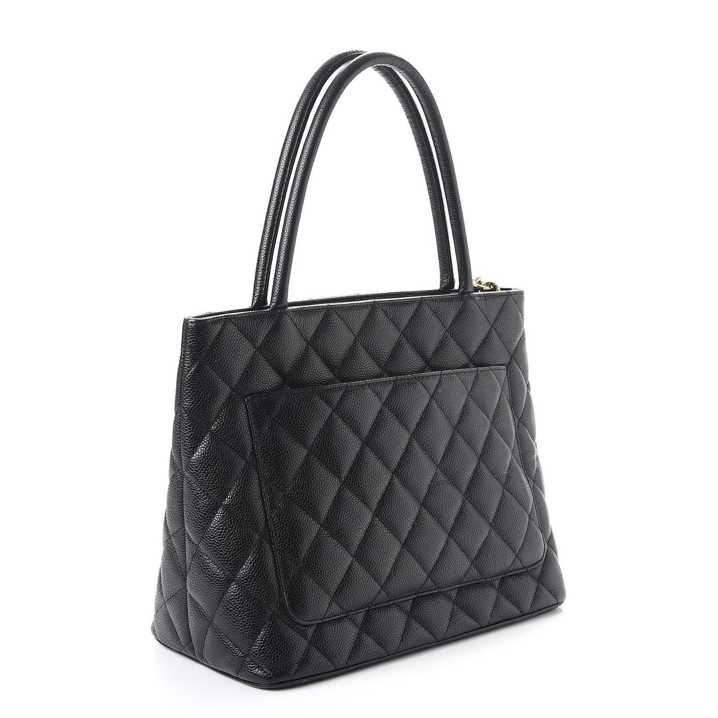 Caviar Quilted Medallion Tote Black