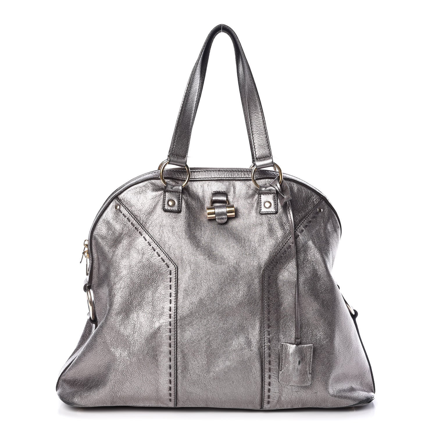 Saint Laurent Metallic Calfskin Large Muse Silver 1 of 15