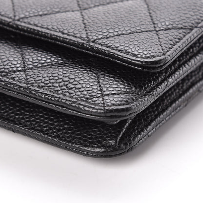 Chanel Caviar Quilted Wallet On Chain WOC Black 11 of 12