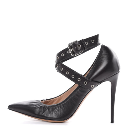 Valentino Garavani Nappa Love Latch Cross Strap 100mm Pumps 37 Black 1 of 10