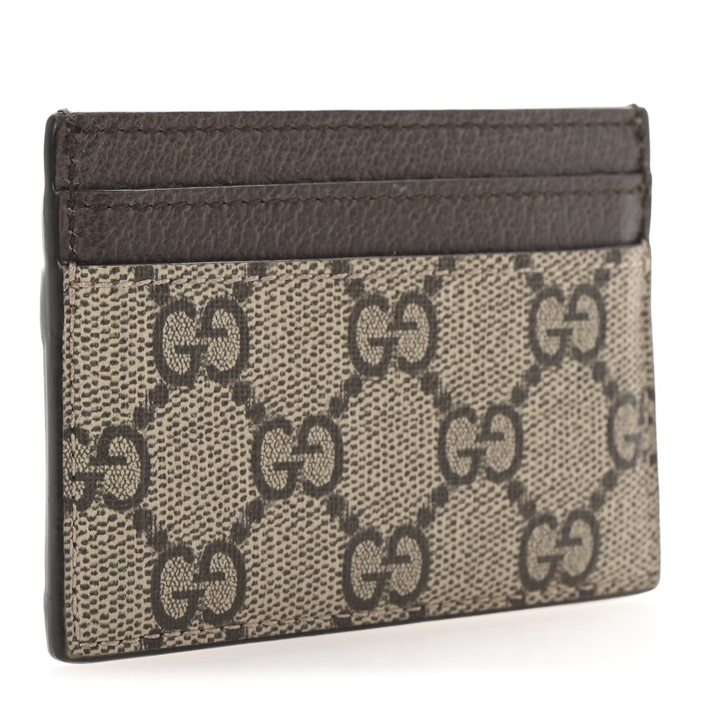 GG Supreme Monogram Ophidia Card Holder Brown