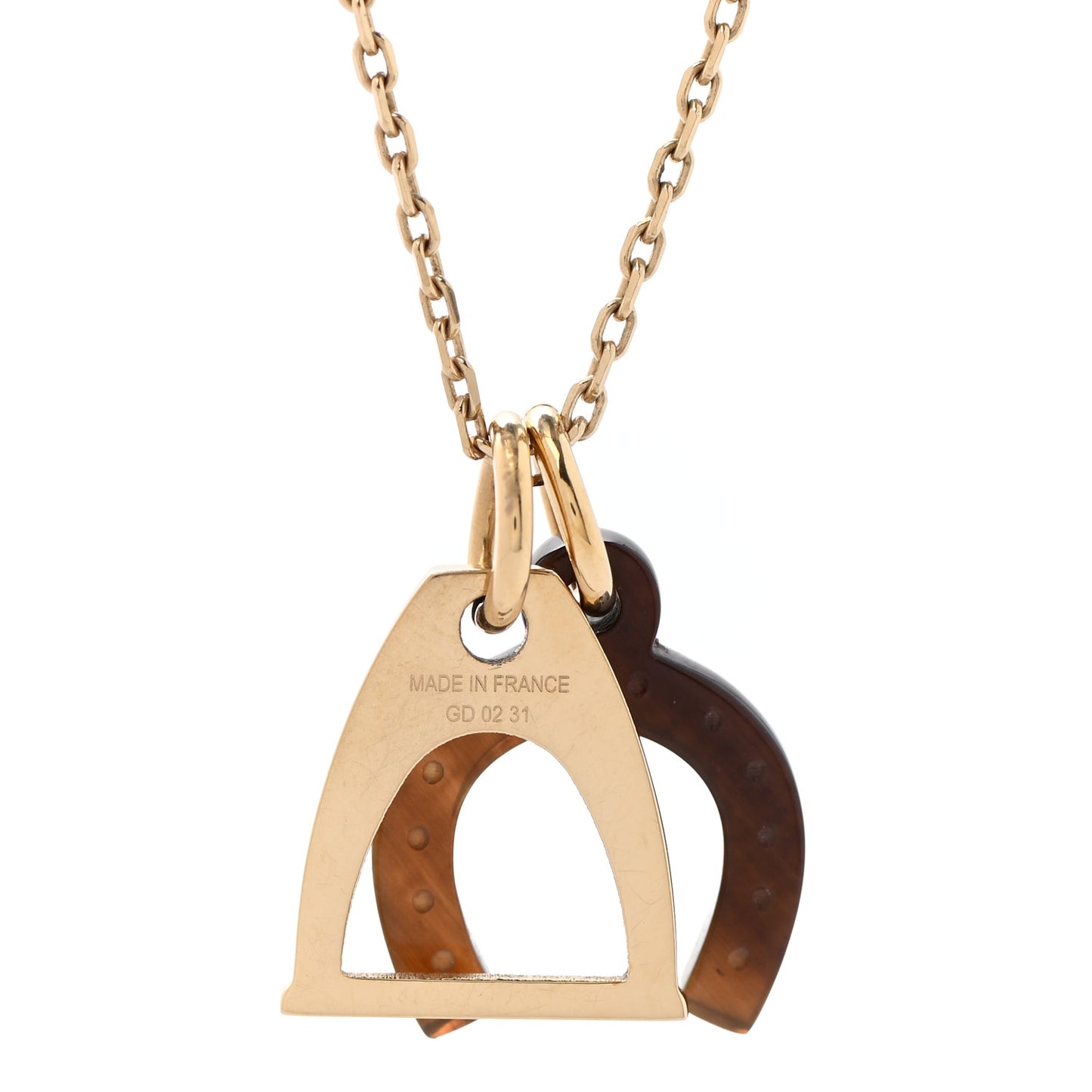 Permabrass Buffalo Horn Amulette Equestre PM Pendant Necklace Gold