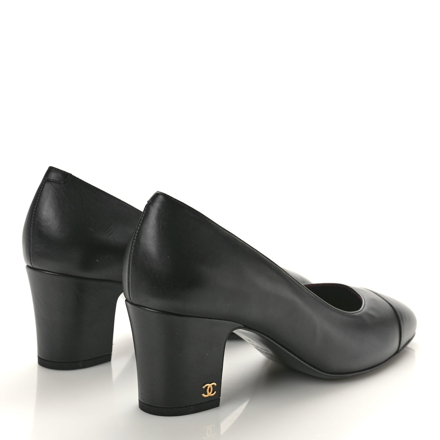Lambskin Cap Toe CC Uniform Pumps 39 Black