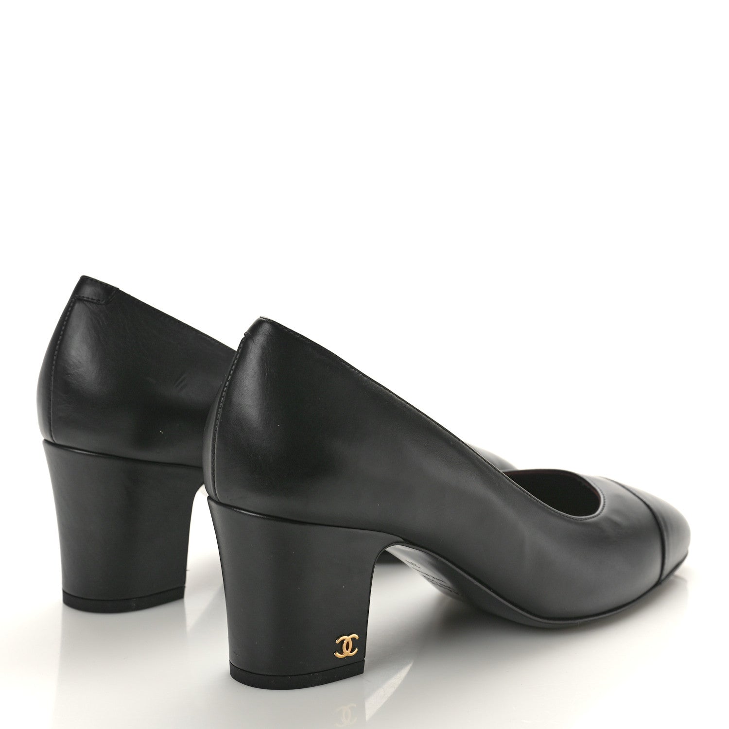Chanel Lambskin Cap Toe CC Uniform Pumps 39 Black 4 of 10