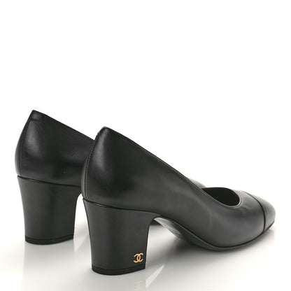 Chanel Lambskin Cap Toe CC Uniform Pumps 39 Black 4 of 10