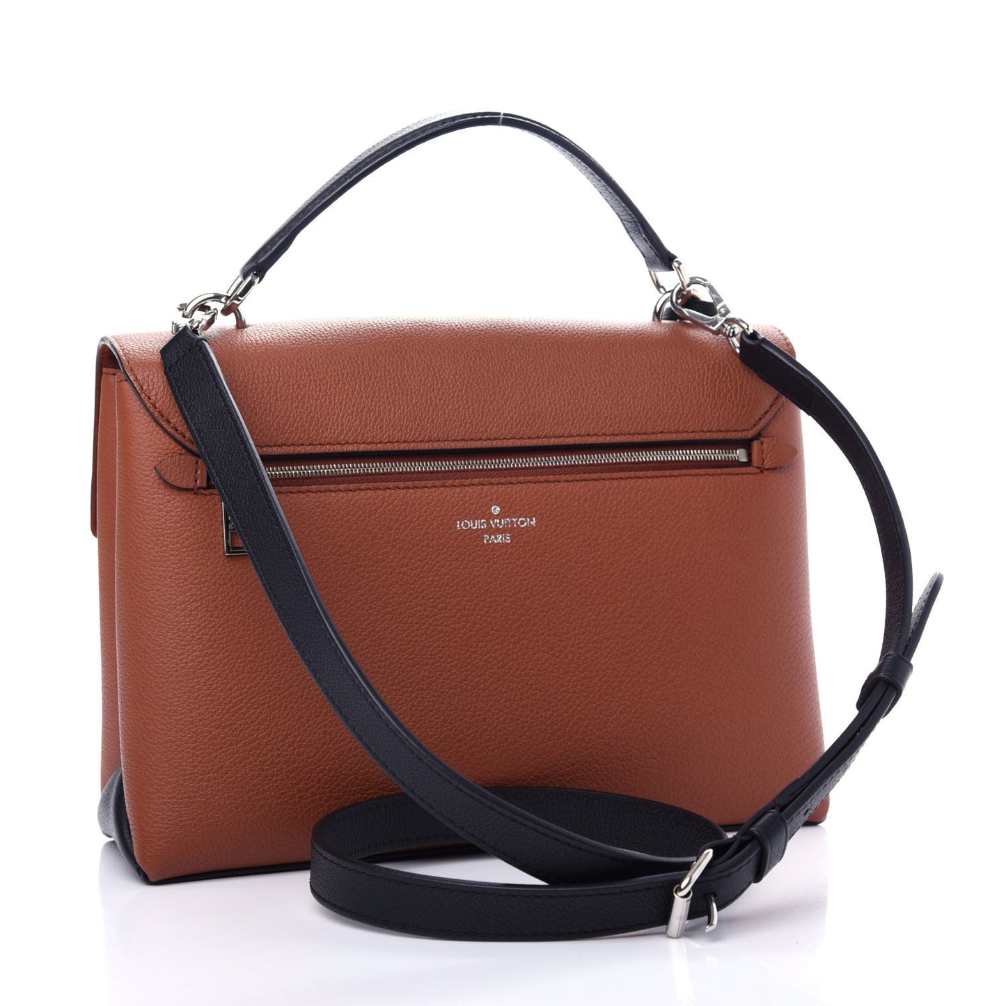 Soft Calfskin My Lockme Top Handle Creme Black
