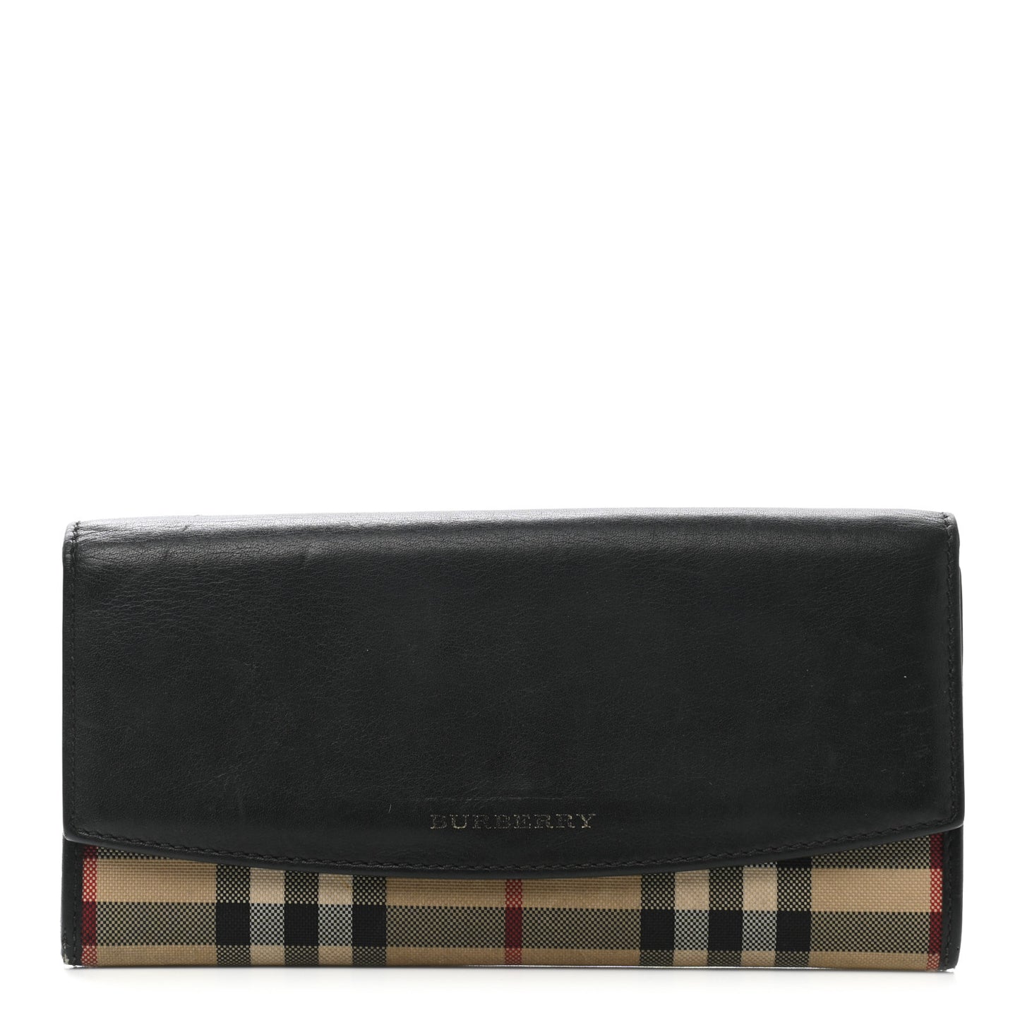 Calfskin Horseferry Check Porter Continental Wallet Black