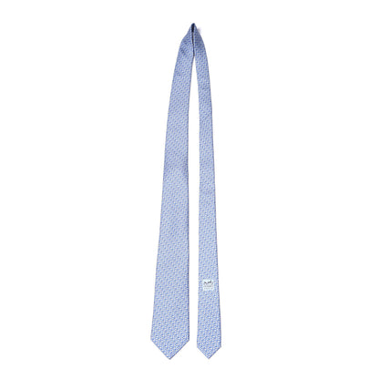 Hermes Silk Twill Mens H Enclume Neck Tie Lavande White Ciel 2 of 3