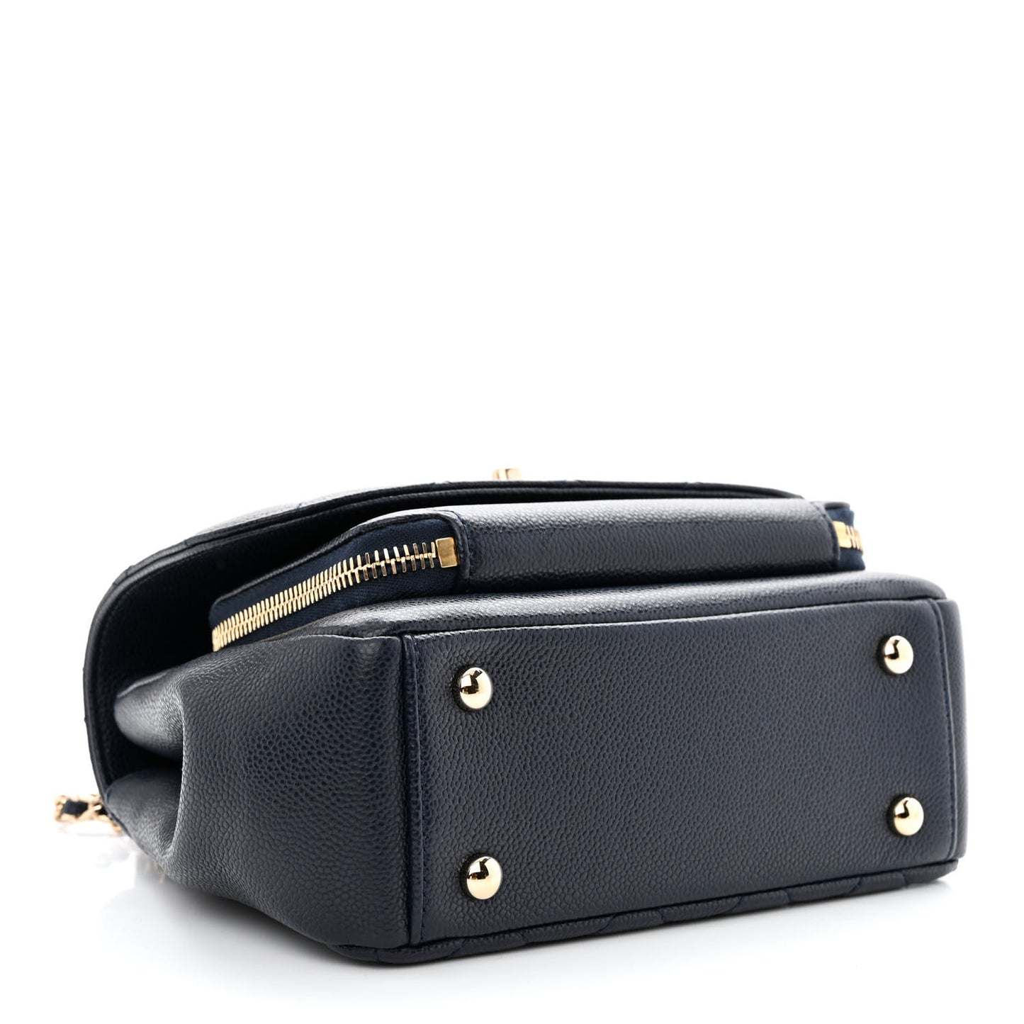 Caviar Quilted Small Business Affinity Flap Navy