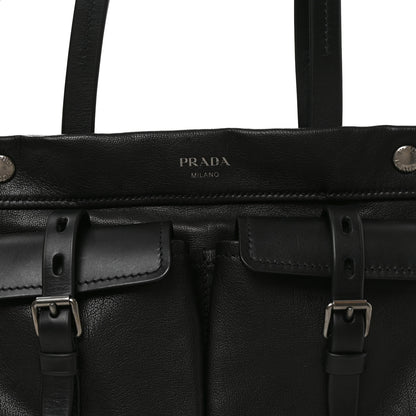 Prada Buffalo Medium Route Tote Bag Black 7 of 9