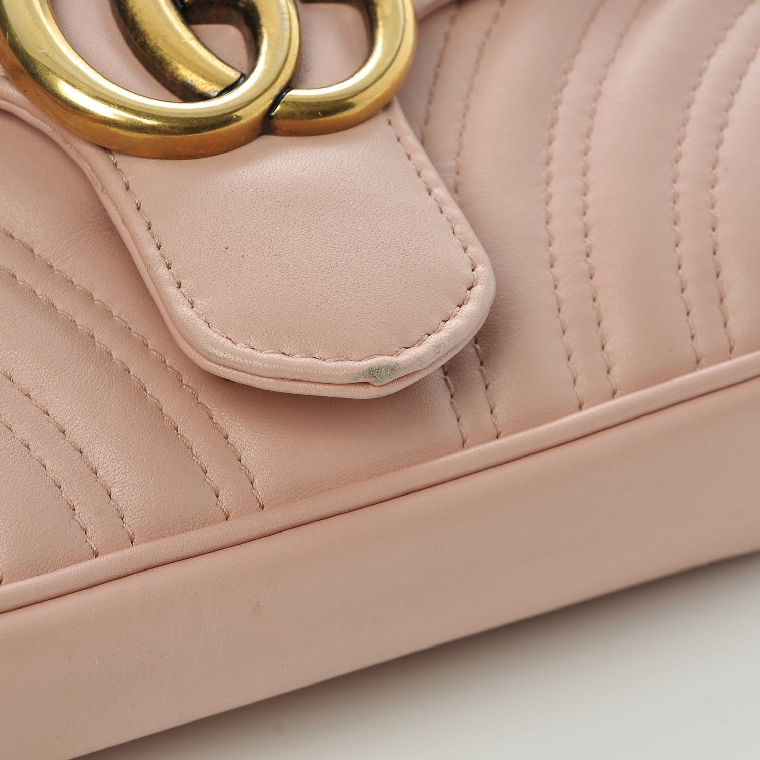 Gucci Calfskin Matelasse Mini GG Marmont Shoulder Bag Perfect Pink 10 of 10