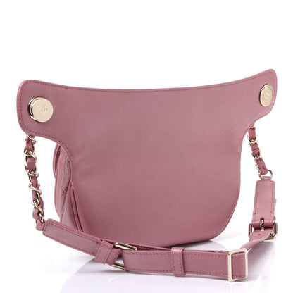 Chanel Metallic Calfskin Flap Chain Waist Bag Pink 2 of 11