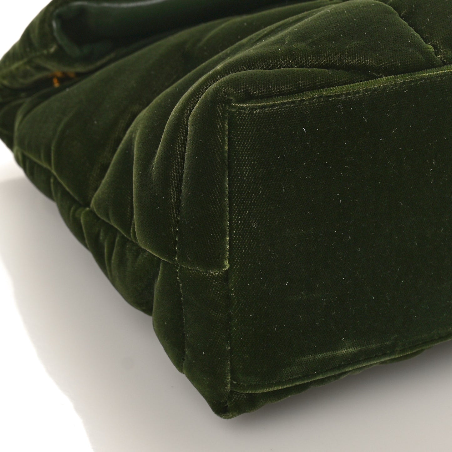 Velvet Quilted Small Loulou Puffer Monogram Chain Satchel Kaki Musk