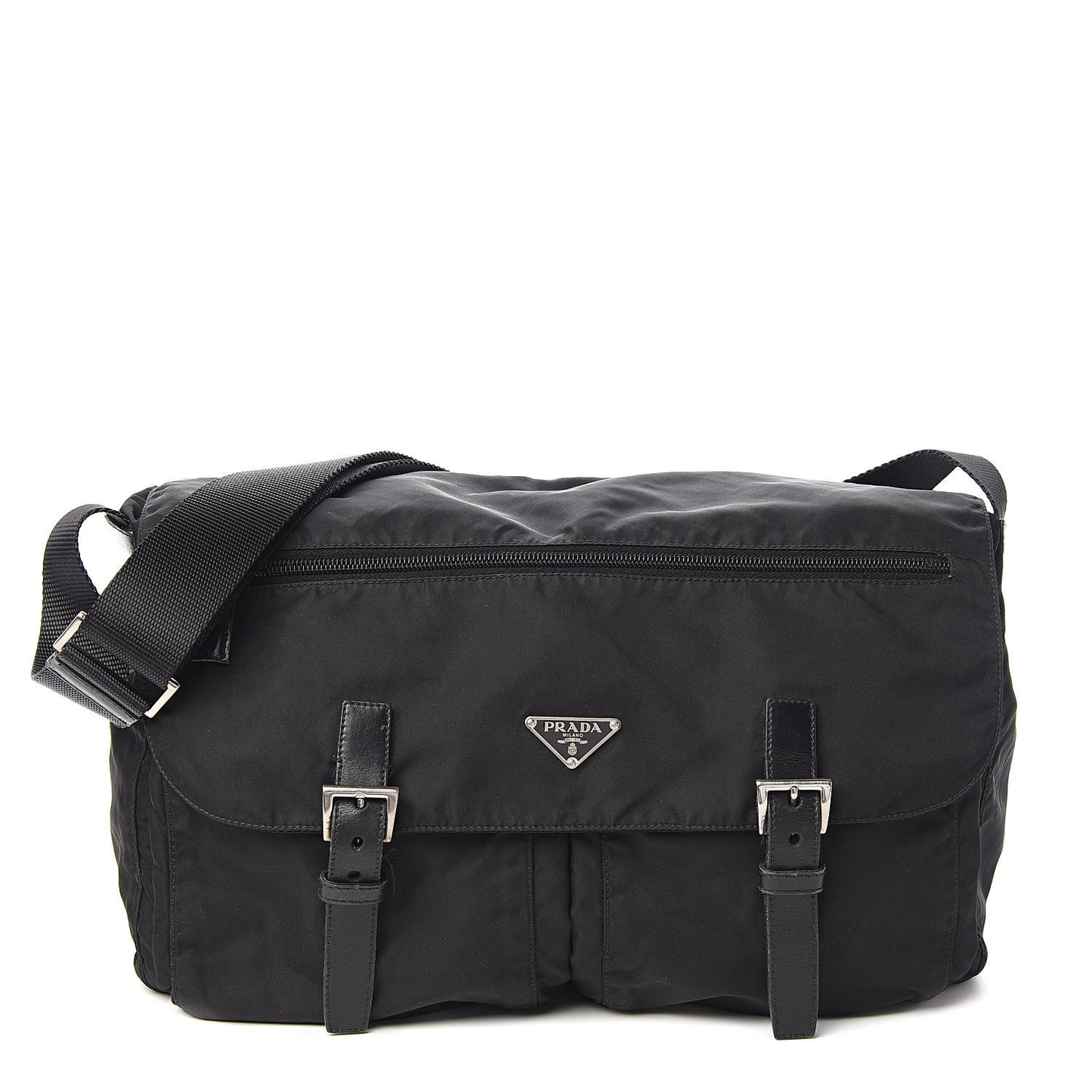 Nylon Vela Messenger Bag Black