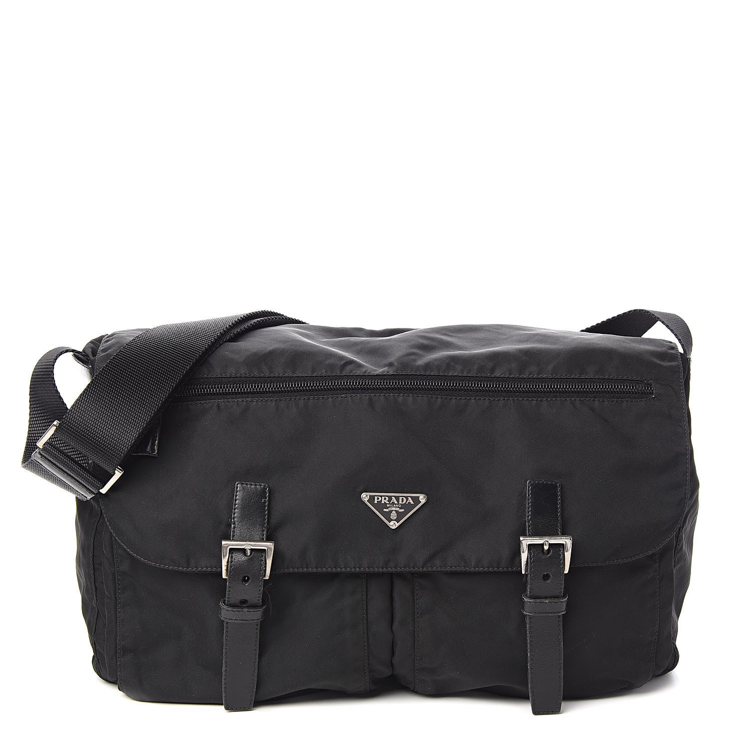 Prada Nylon Vela Messenger Bag Black 1 of 14