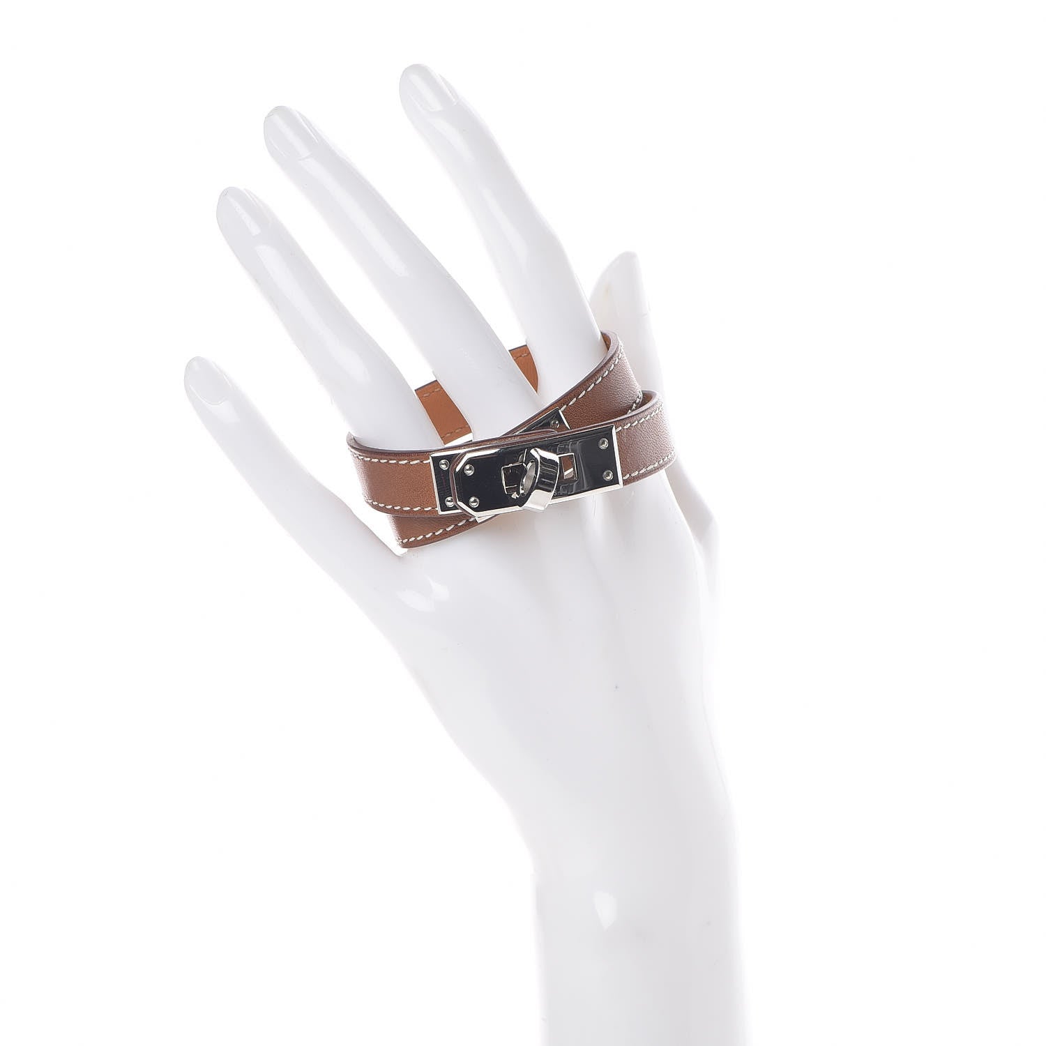 Hermes Barenia Kelly Double Tour Bracelet XS Fauve 2 of 5