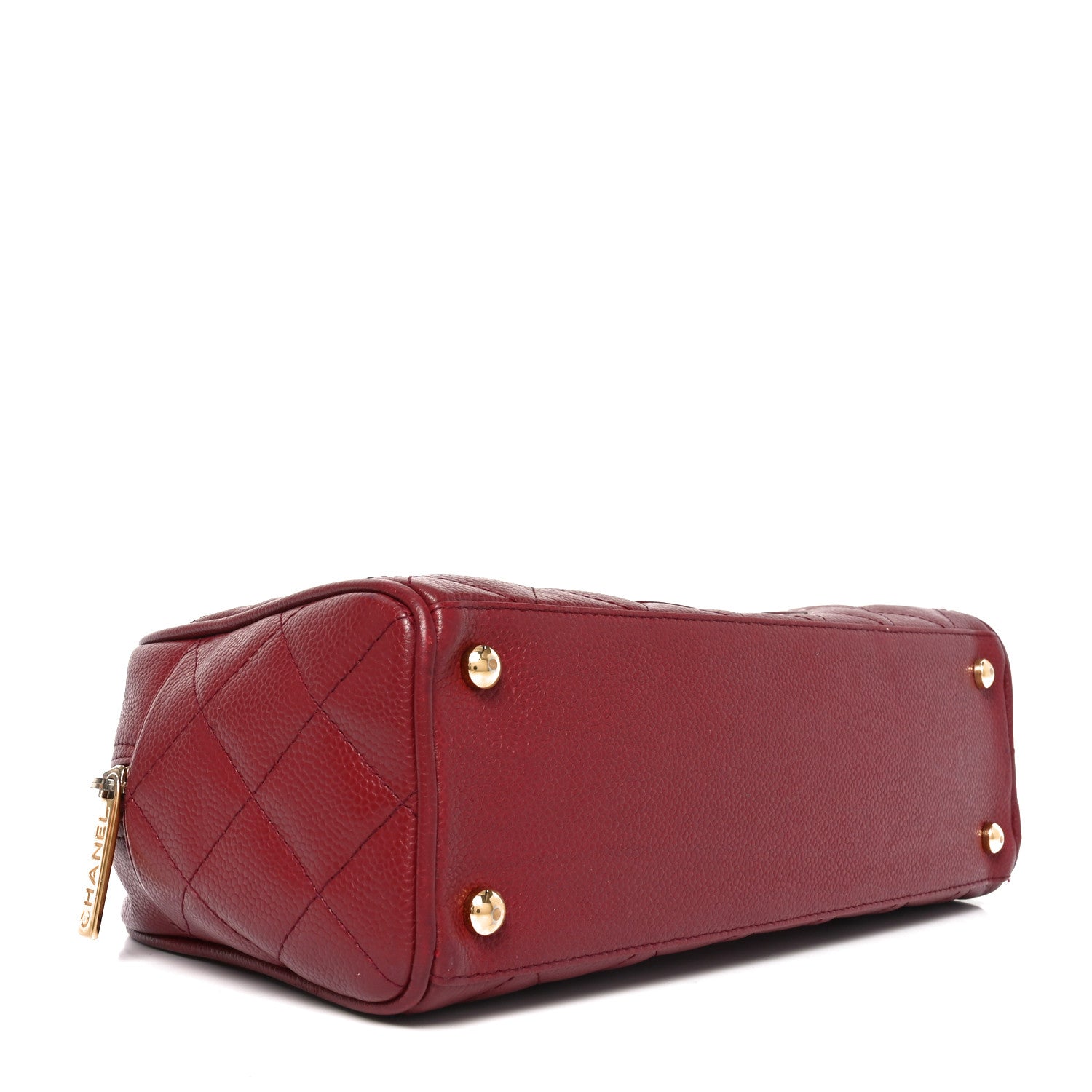 Chanel Caviar Quilted Small Bowler Dark Red 4 of 12