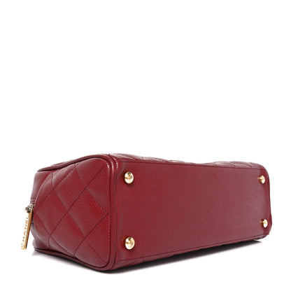 Chanel Caviar Quilted Small Bowler Dark Red 4 of 12