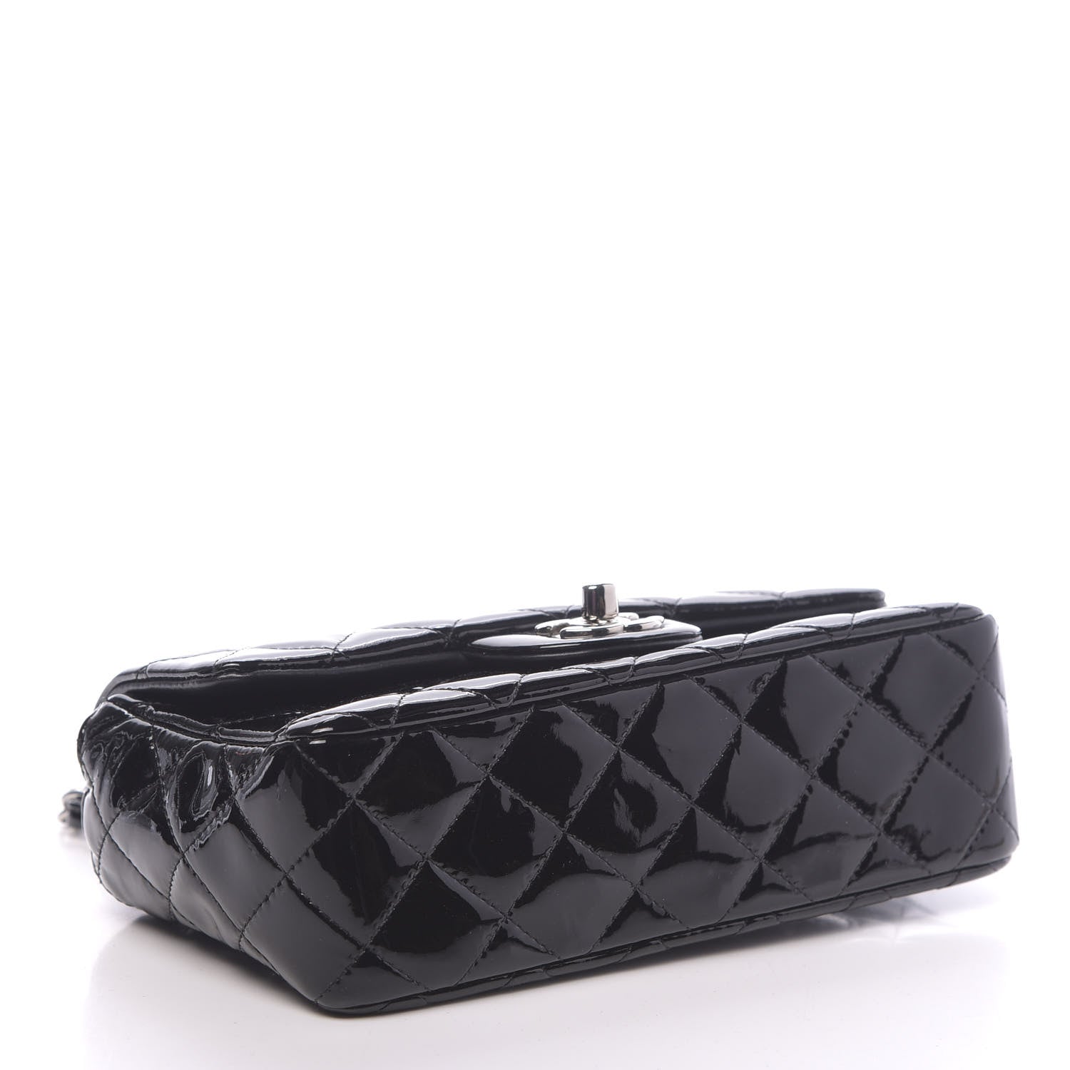 Chanel Patent Calfskin Quilted Mini Rectangular Flap Black 4 of 13