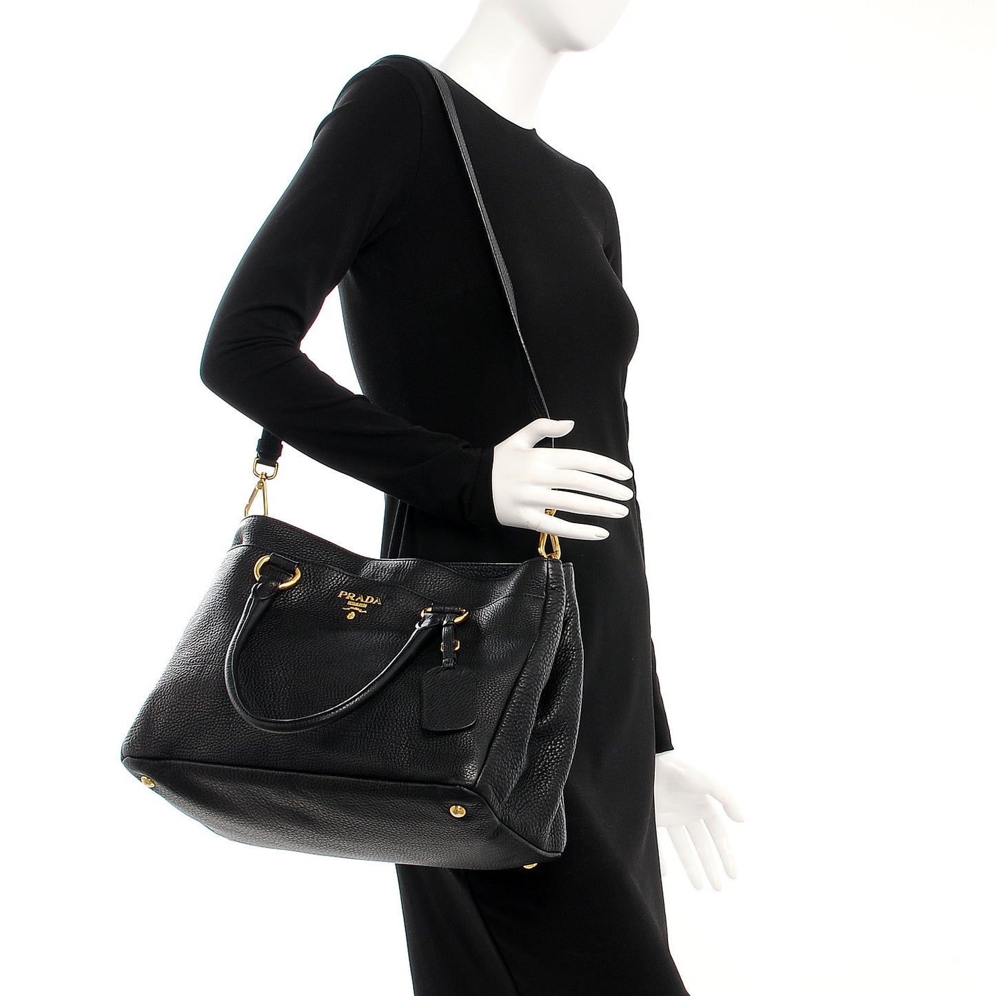 Vitello Daino Tote Nero Black